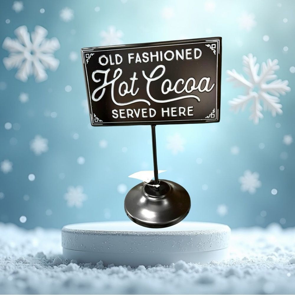 Black Hot Cocoa Metal Sign for Home‎ Parties